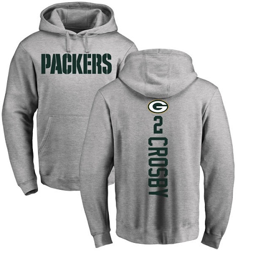 Men Green Bay Packers Ash #2 Crosby Mason Backer Nike NFL Pullover Hoodie Sweatshirts->green bay packers->NFL Jersey